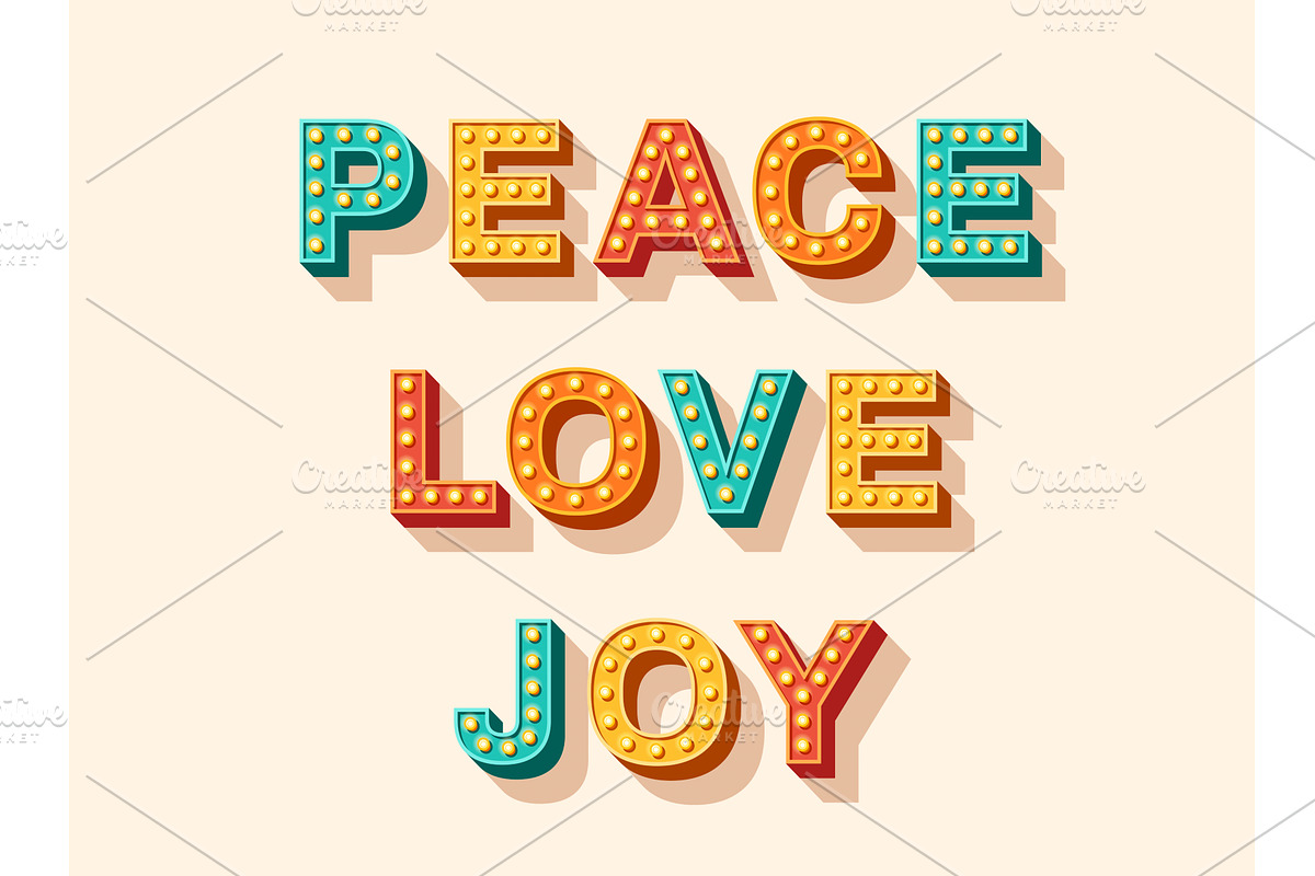 Peace love joy vector lettering, an Object Illustration by kotoffei