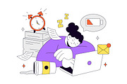 10 Work Burnout Illustration, a Person Illustration by denayunebgt (Thumbnail 4 of 4)