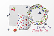 Blueberries,  Strawberries, a Pattern Graphic by oKOLOstyle (Thumbnail 2 of 6)