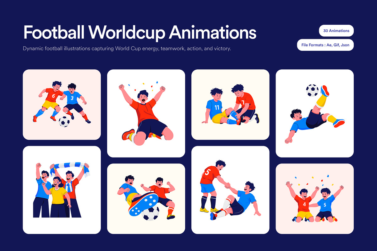 30 Animated Football World Cup, a Sport Illustration by Brickclay (Photo 1 of 4)