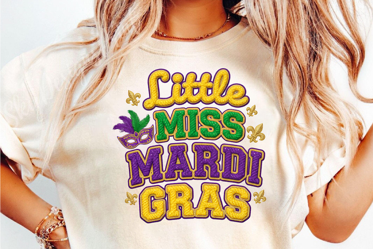 Glitter Little Miss Mardi Gras PNG, an Illustration by DreamCafeArt (Photo 3 of 8)