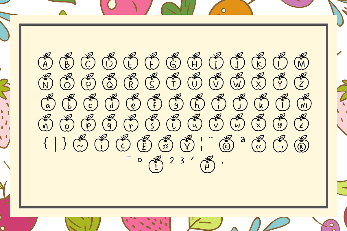 Apple Fruit Font Duo, a Font by Aisyah (Photo 3 of 6)