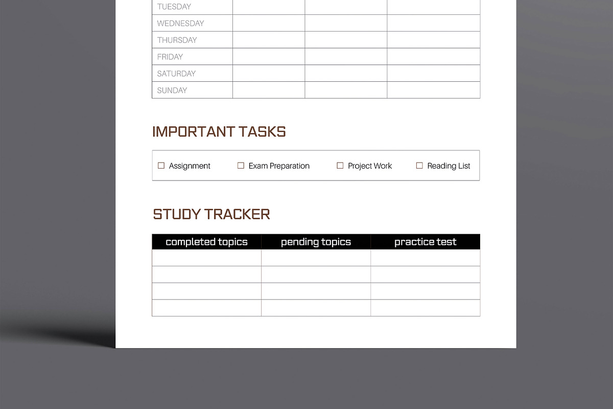 Printable Study Planner Journal, a Stationery Template by MightyDesign (Photo 3 of 8)