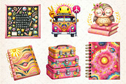 Groovy School Sublimation Clipart, an Illustration by Dream Creation (Thumbnail 5 of 5)