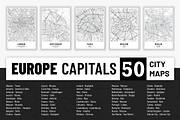 Europe Capitals - City Street Maps, an Illustration by AdrianDragne (Thumbnail 1 of 10)