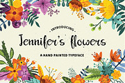 Jennifer's Flowers Script, a Script Font by Annenkov Dmitriy (Thumbnail 1 of 3)