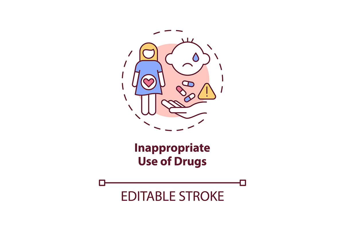 Inappropriate drugs use concept icon, an Outline Icon by bsd studio ...