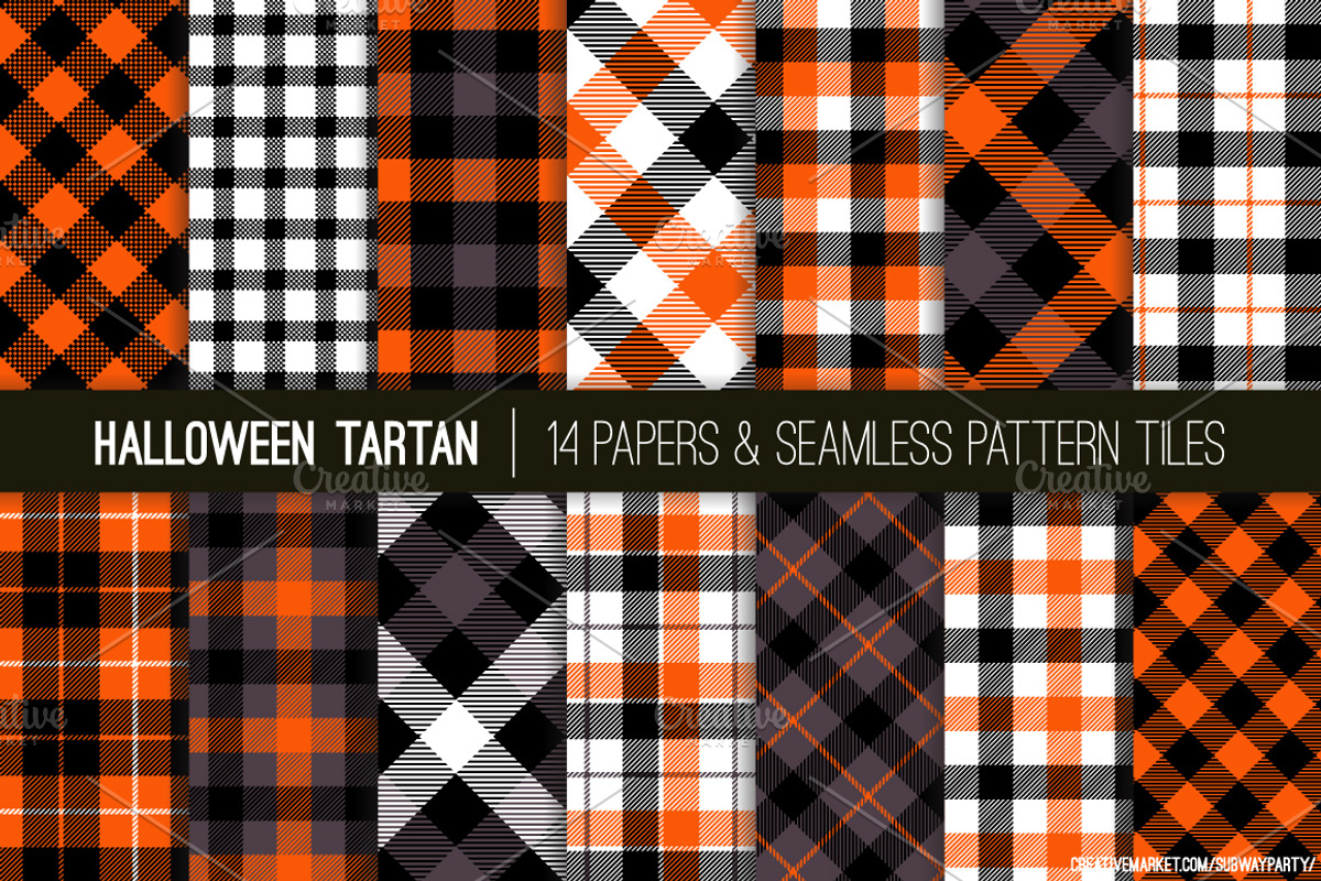 Halloween Tartan & Checks Patterns, a Pattern Graphic by SubwayParty