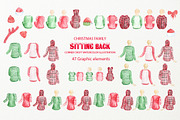Christmas Family Sitting Back, a Person Illustration by Corner Croft (Thumbnail 2 of 9)
