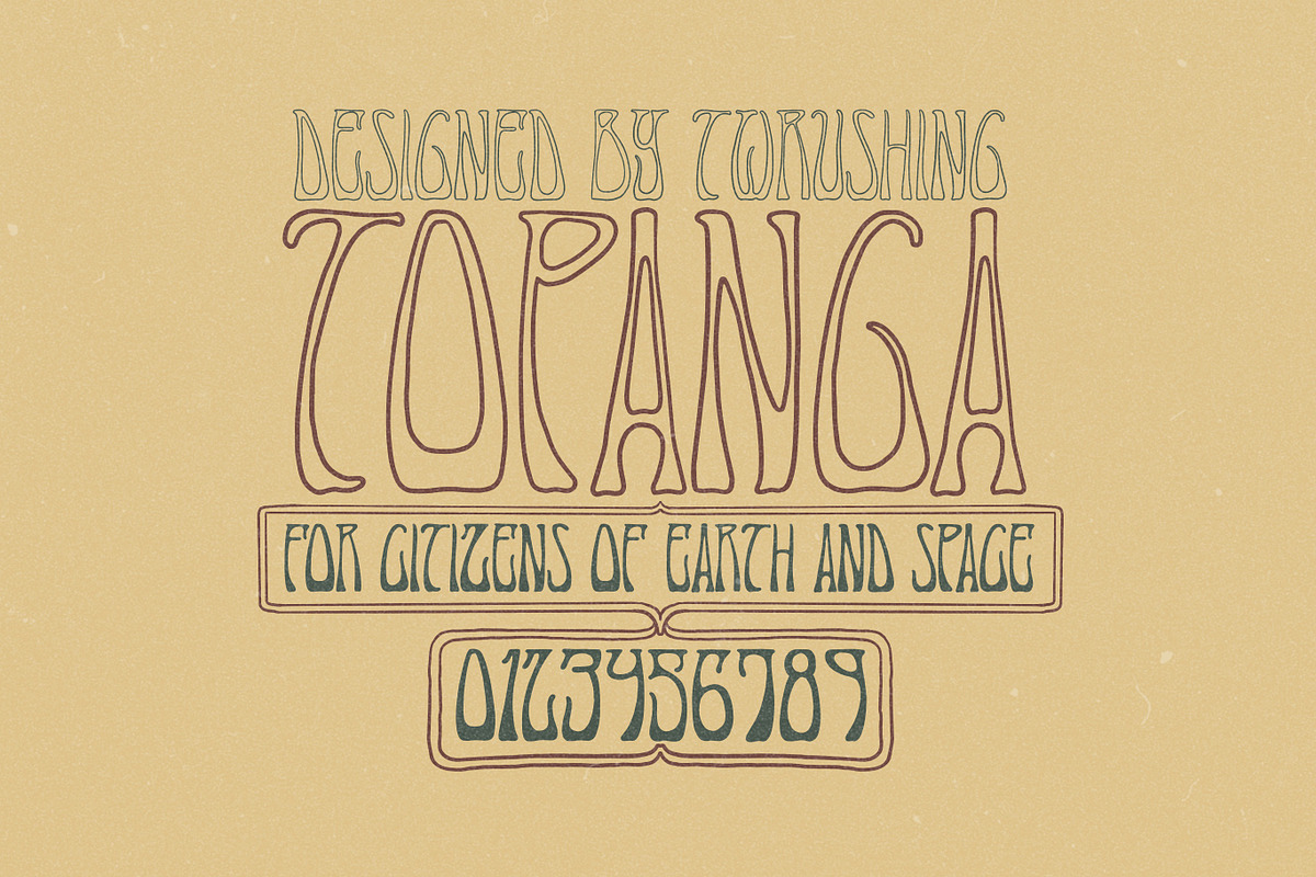 TOPANGA HIPPIE FONT BY TWRUSHING, a Sans Serif Font by TWRUSHING (Photo 1 of 2)