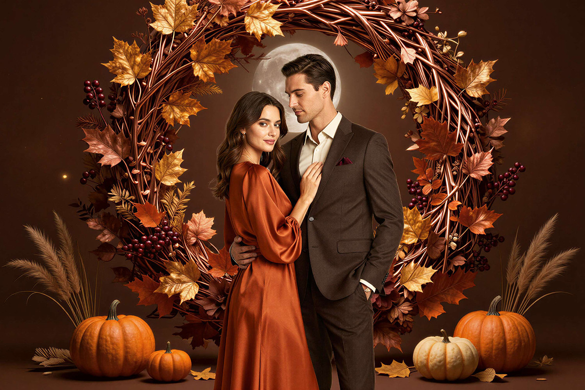 34 Autumn Wreath Digital Backdrops, a Background Graphic by 3Motional (Photo 4 of 18)