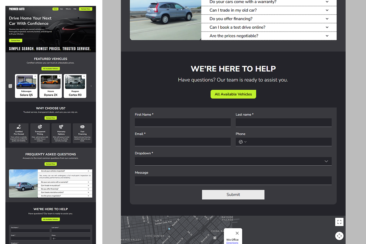 Car Dealership Wix Studio Website preview 6