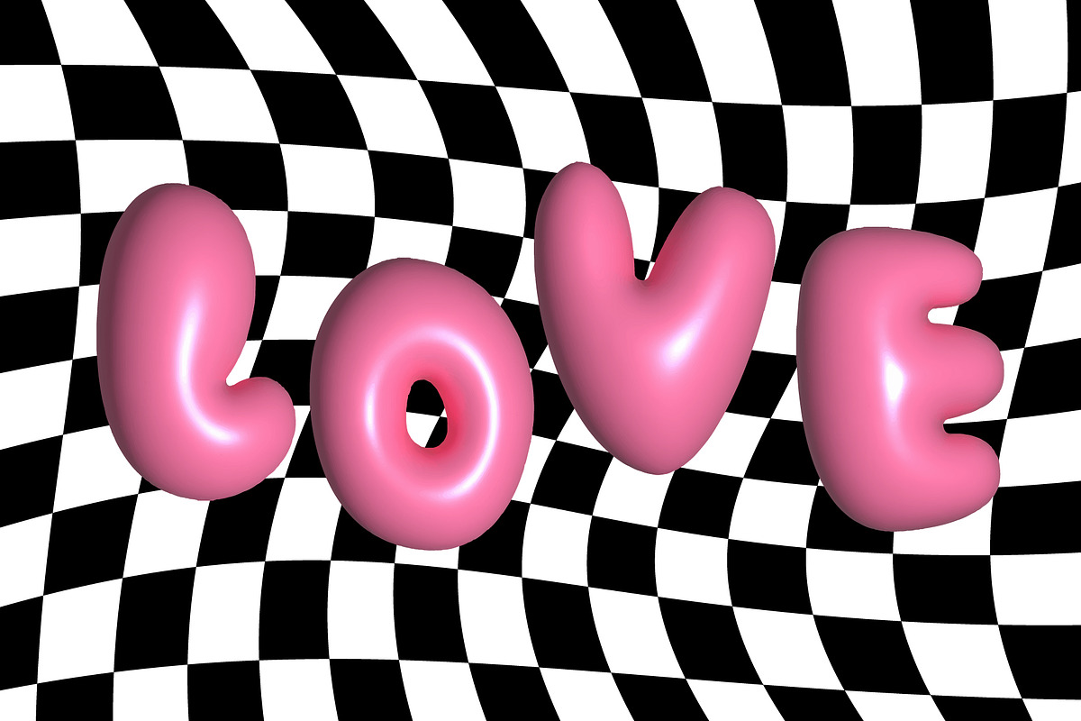 Pink Bubble letters and numbers, an Object Graphic by Idressart (Photo 2 of 5)