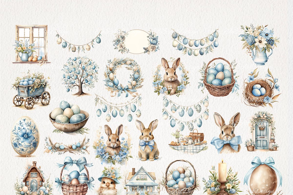 Country Farmhouse Easter 28 PNG, a Seasonal Illustration by EleSArtDesign (Photo 3 of 4)