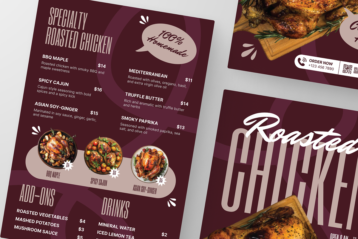 Roasted Chicken Menu, a Flyer Template by Annora Studio (Photo 5 of 6)