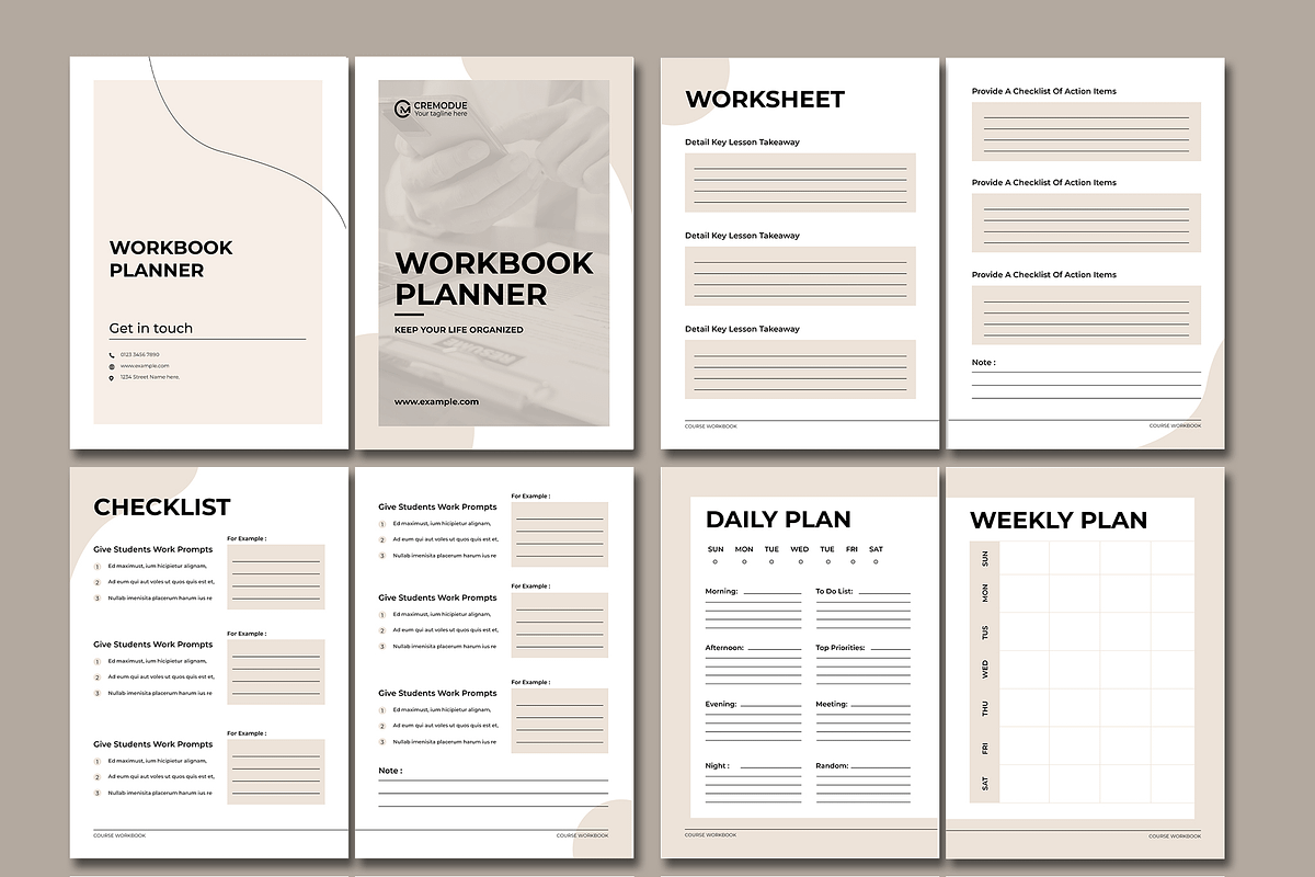 Workbook Planner Design Template