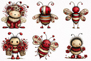 Whimsical Spring Bee Clipart PNG, an Illustration by DreamArtGraphic (Thumbnail 5 of 8)
