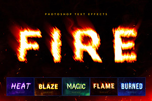 Fire Text Effects, a Layer Style Add-On by Andrew Skoch Design