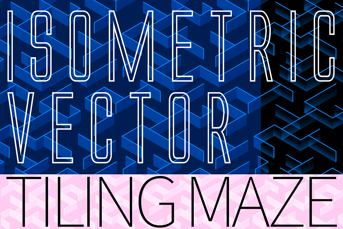 Seamless Tiling Isometric Maze, an Illustration by Penina (Photo 1 of 2)