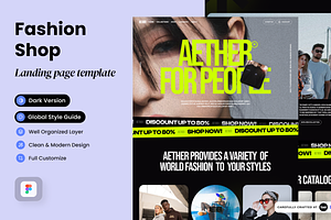 Aether - Fashion Shop Landing Page, a Landing Page Template by SLAB! Design