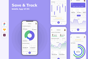 Save & Track Dashboard App UI Kit