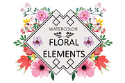 Hand Made Watercolor Floral Elements, an Illustration by Arys Design (Thumbnail 1 of 6)