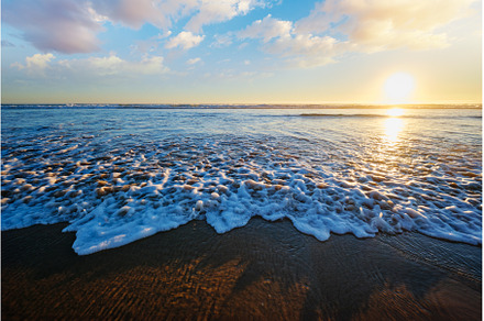 Atlantic ocean sunset with surging, a Nature Photo by f9photos
