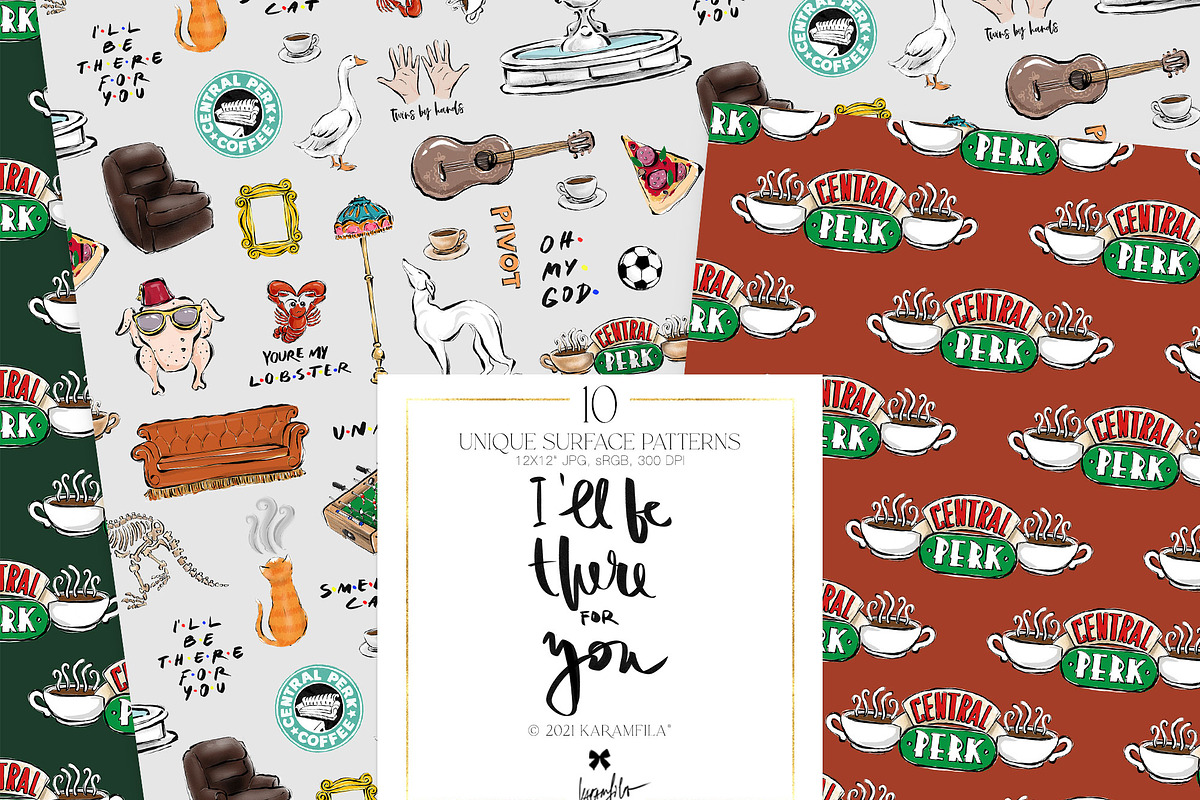 Freinds TV Show Seamless Patterns, a Pattern Graphic by KaramfilaS (Photo 3 of 4)