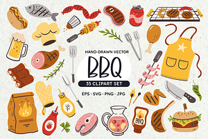 Barbecue Grill Party Clipart, a Food Illustration by insemar
