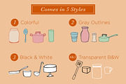 Things in the Kitchen- 59 Objects, a Food Illustration by Little Pixel Shop (Thumbnail 3 of 3)