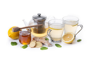Ginger tea with honey and lemon, a Food & Drink Photo by etorres69