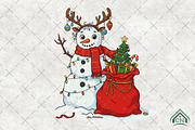 Funny snowman png, Christmas snowman, an Illustration by Craft Nest (Thumbnail 1 of 6)