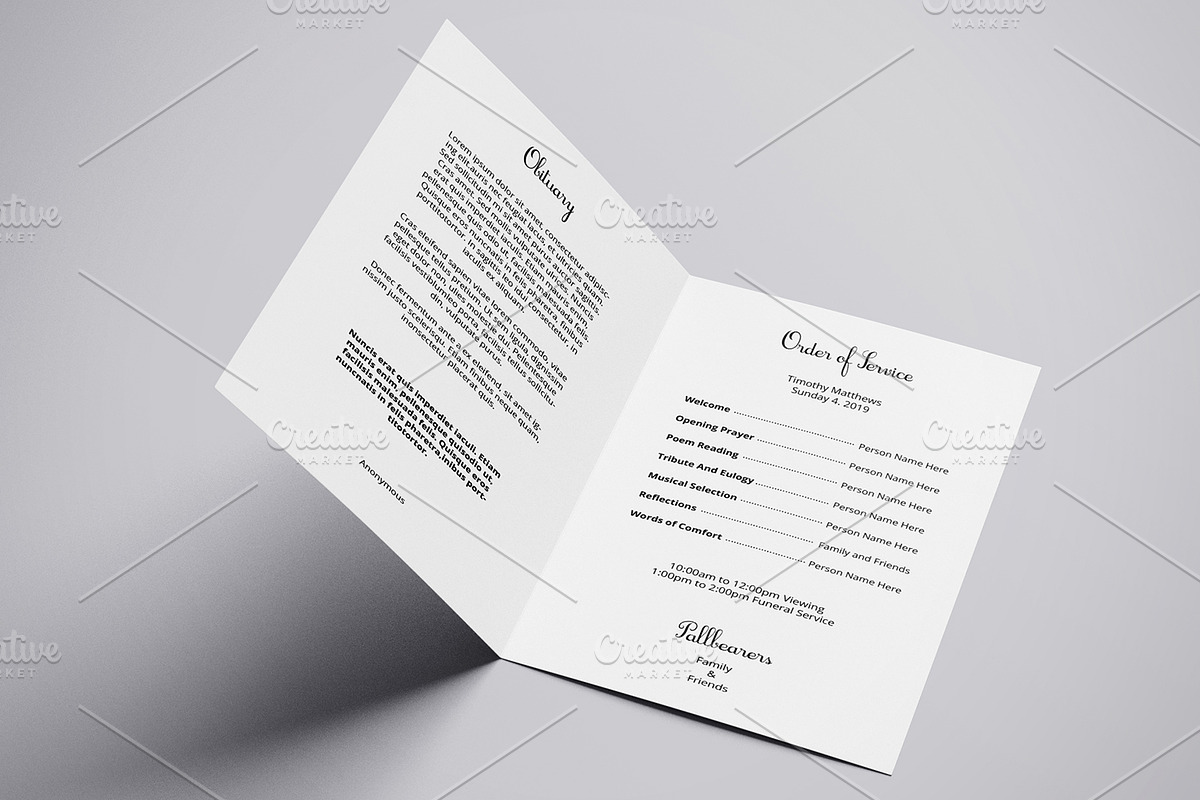 Funeral Program Template V35, a Brochure Template by retrographix (Photo 4 of 4)