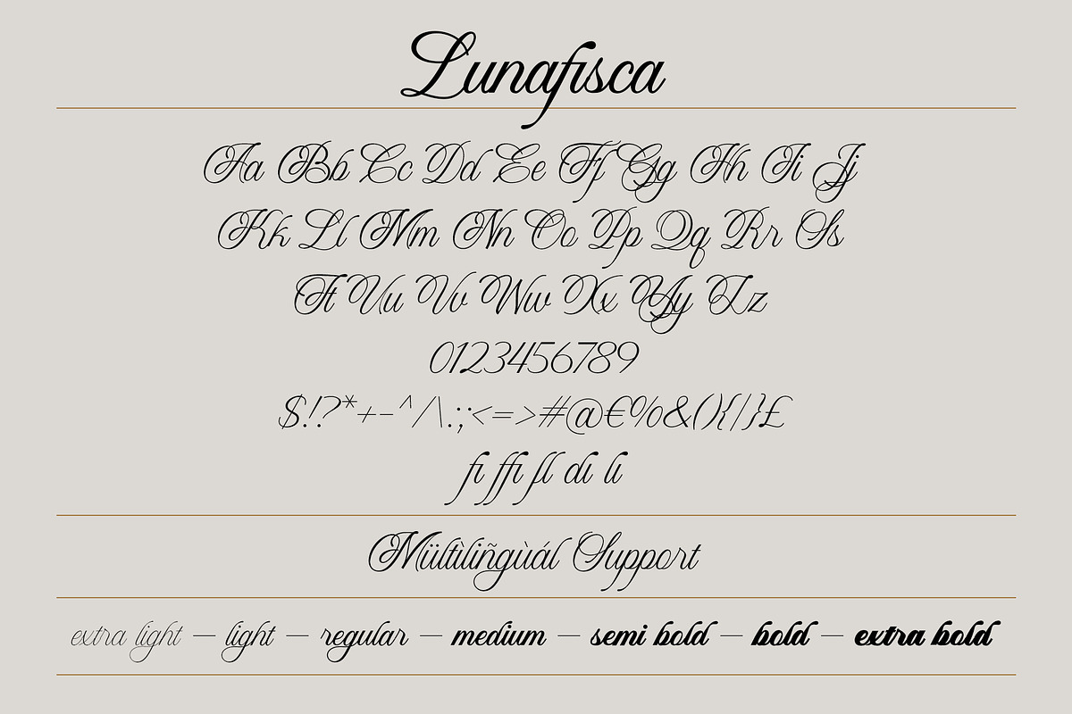 Lunafisca | Script Family, a Script Font by Lemonthe (Photo 3 of 9)