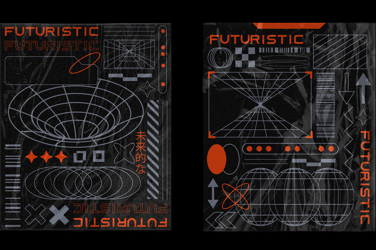 100+ Retro Futuristic Elements, an Illustration by Moonberry_Studio (Photo 10 of 11)