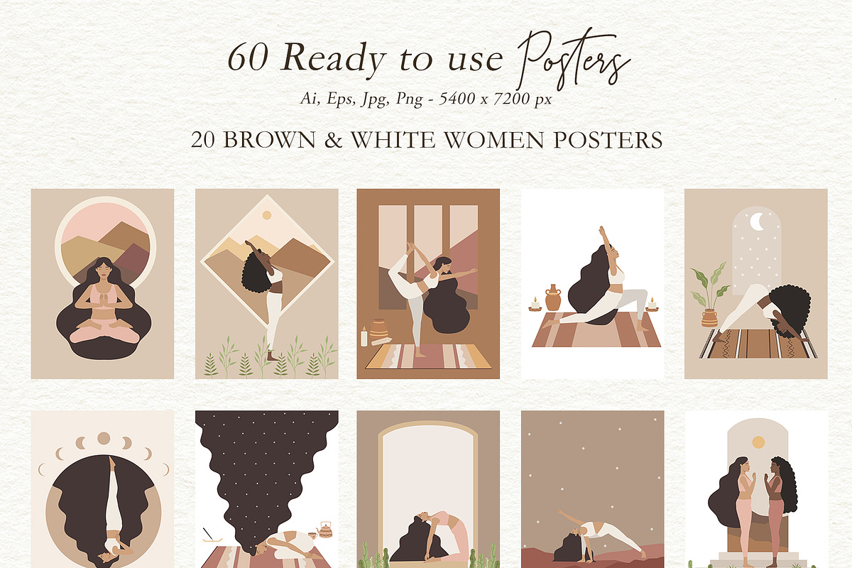 Yoga Women Illustrations Big Pack, a Person Illustration by Motion-Box (Photo 12 of 27)