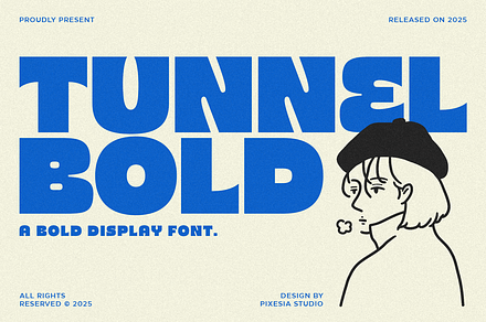Tunnel - Bold Display Font, a Sans Serif Font by Pixesia Studio