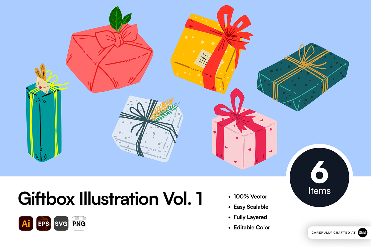 Giftbox Illustration Vol. 1, a Graphic by SLAB! Design