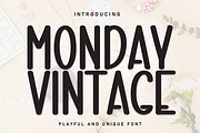 Monday Vintage | Script Font, a Script Font by Scratchones (Thumbnail 1 of 8)