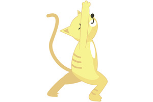 Yoga cat exercising vector cute