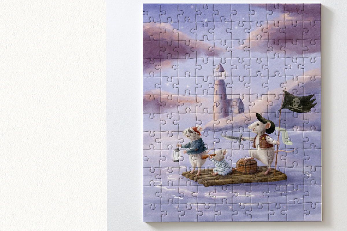 Pirate Mouse Nursery Wall Art, an Animal Illustration by AlenaVlasko stock Market (Photo 3 of 3)
