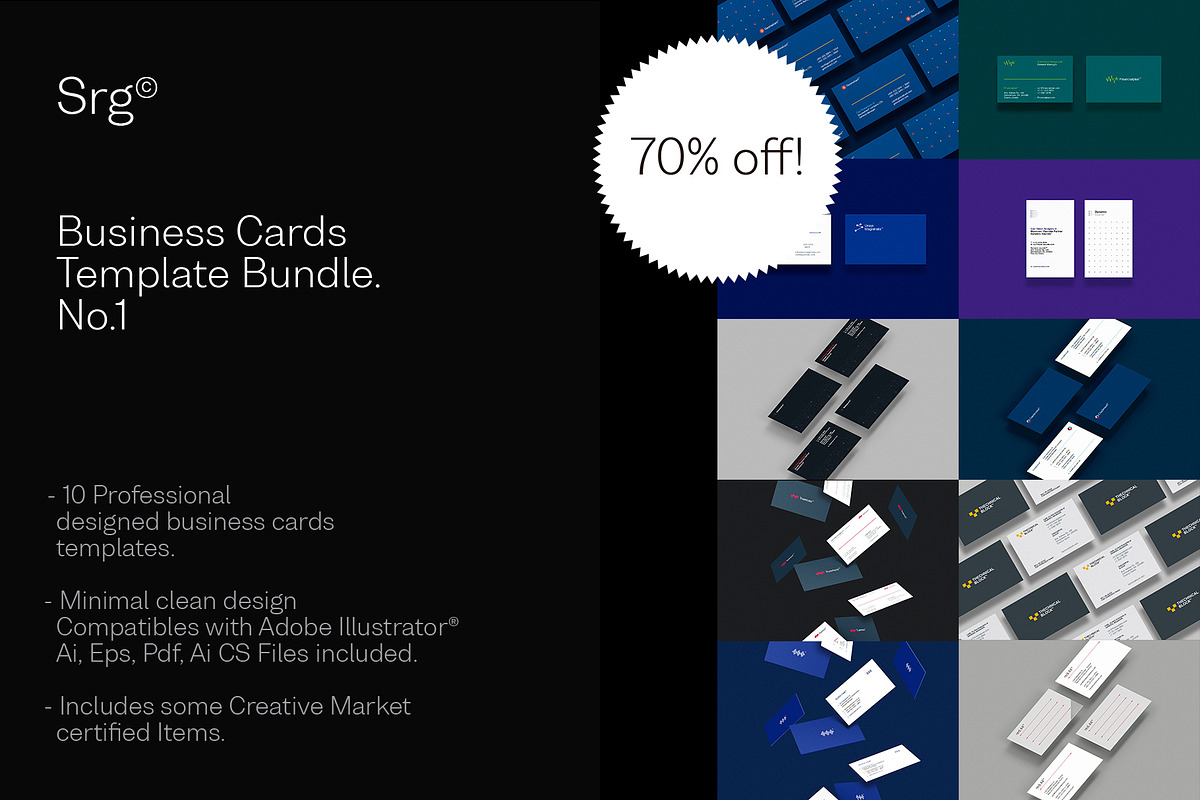 Minimal Business card bundle, a Business Card Template by Srg® (Photo 1 of 12)