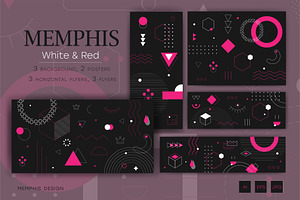 Memphis backgrounds. White and Red., a Decorative Illustration by KENO Mascots