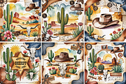 Watercolor Wild West Collage, a Background Graphic by Printable Treasure (Thumbnail 2 of 2)