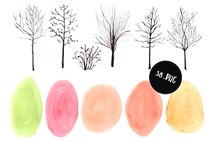 Watercolor DIY Autumn Clip Art Set