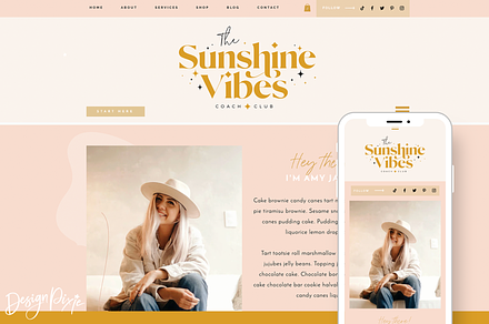 Wix Website Template Sunshine Vibes, a Wix Template by Design Pixie