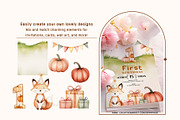 Autumn Pumpkin Birthday Clipart, a Decorative Illustration by OKArtHub (Thumbnail 2 of 9)