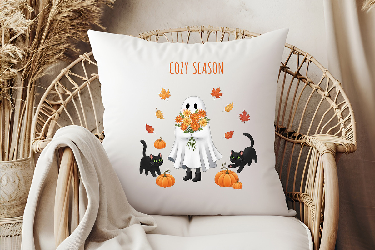 Cozy Season Png,Ghost Cat Png, an Illustration by DreamCafeArt (Photo 6 of 7)