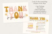 Retro Flower Thank You Card Canva, a Business Card Template by Summit Avenue (Thumbnail 6 of 6)