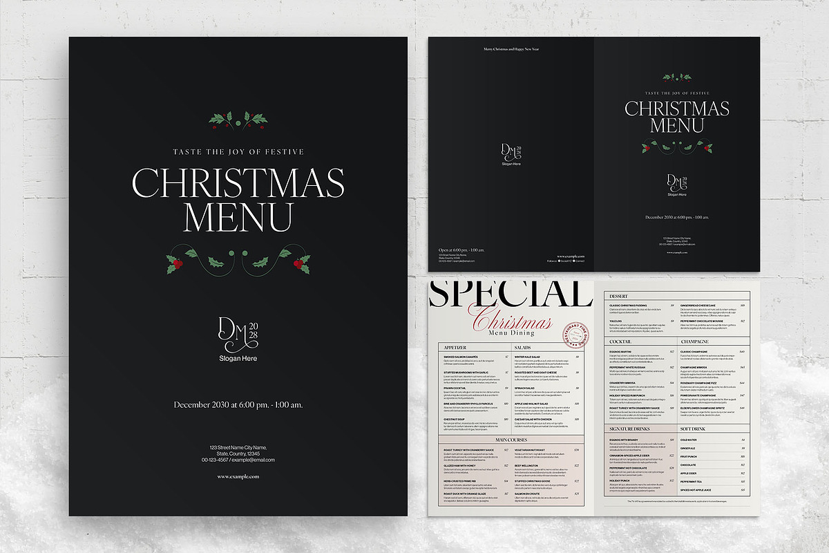 Modern Christmas Menu Template, a Flyer Template by BrandPacks (Photo 4 of 5)